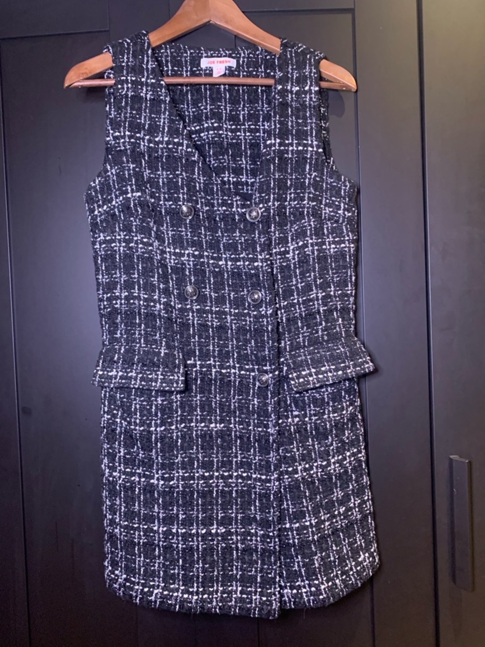 Joe Fresh Black and White Tweed Mini Dress
